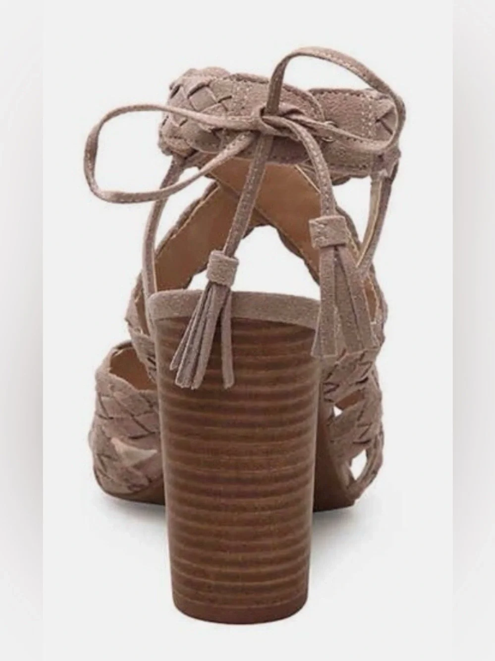 BCBGeneration Ledina braided suede ankle tie‎ heels Brand new size 6!M